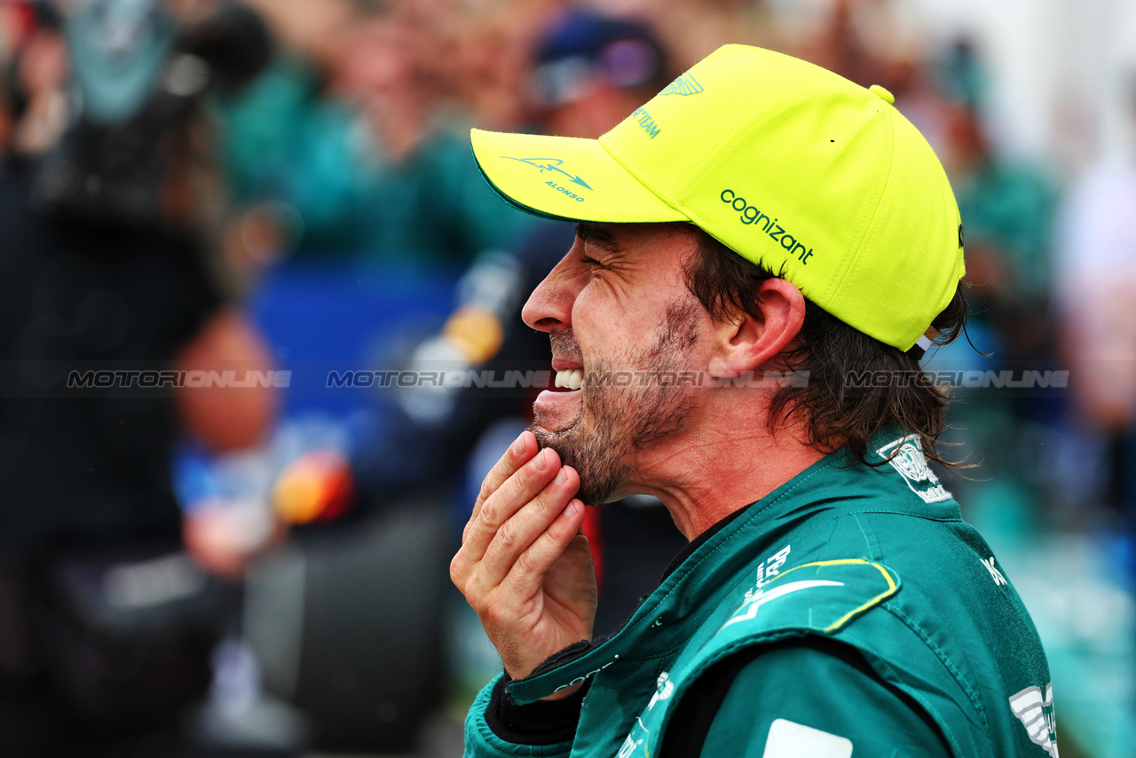 GP CANADA, Second placed Fernando Alonso (ESP) Aston Martin F1 Team in parc ferme.

18.06.2023. Formula 1 World Championship, Rd 9, Canadian Grand Prix, Montreal, Canada, Gara Day.

 - www.xpbimages.com, EMail: requests@xpbimages.com © Copyright: Coates / XPB Images