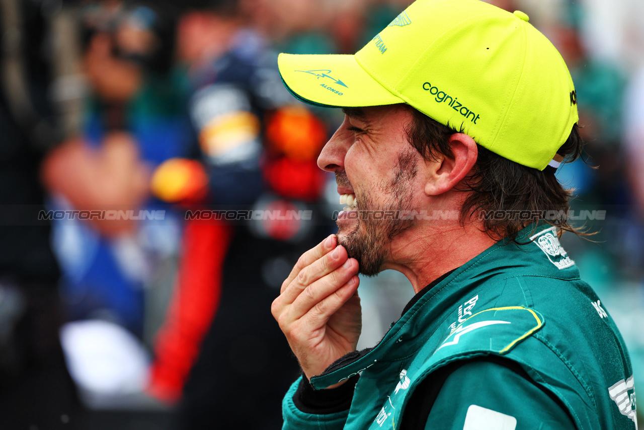 GP CANADA, Second placed Fernando Alonso (ESP) Aston Martin F1 Team in parc ferme.

18.06.2023. Formula 1 World Championship, Rd 9, Canadian Grand Prix, Montreal, Canada, Gara Day.

 - www.xpbimages.com, EMail: requests@xpbimages.com © Copyright: Coates / XPB Images