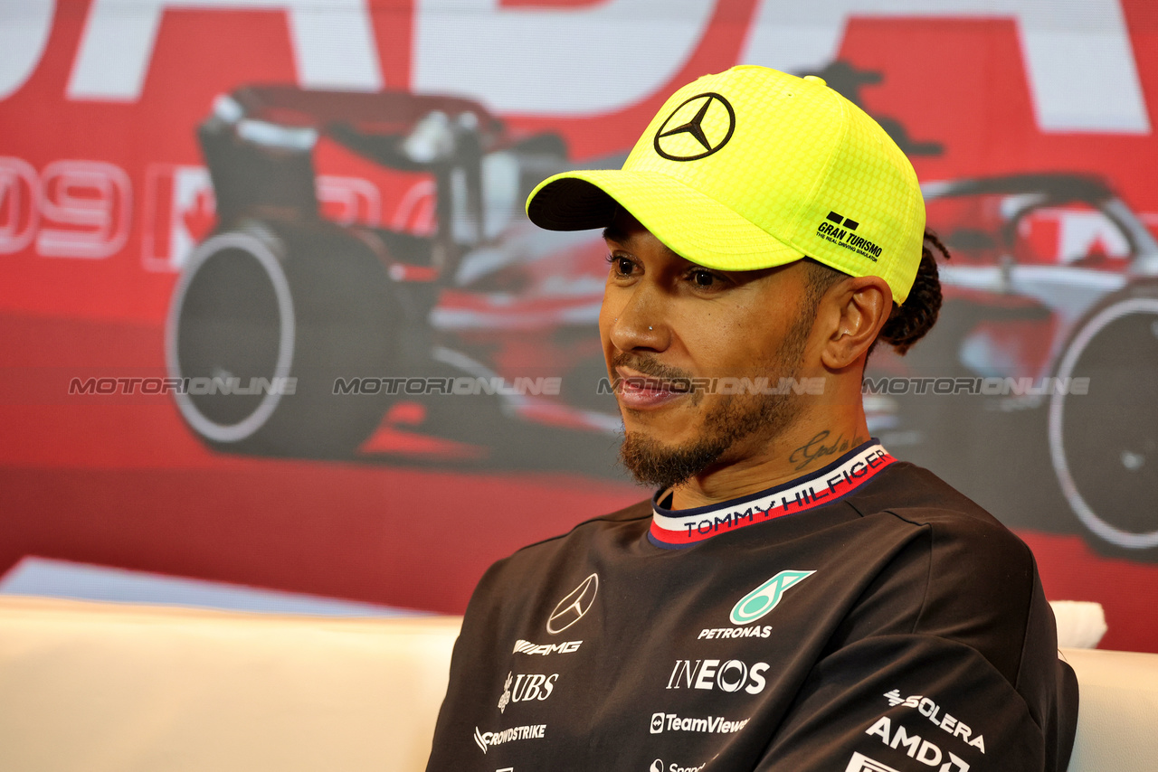 GP CANADA, Lewis Hamilton (GBR) Mercedes AMG F1 in the post race FIA Press Conference.

18.06.2023. Formula 1 World Championship, Rd 9, Canadian Grand Prix, Montreal, Canada, Gara Day.

- www.xpbimages.com, EMail: requests@xpbimages.com © Copyright: Bearne / XPB Images