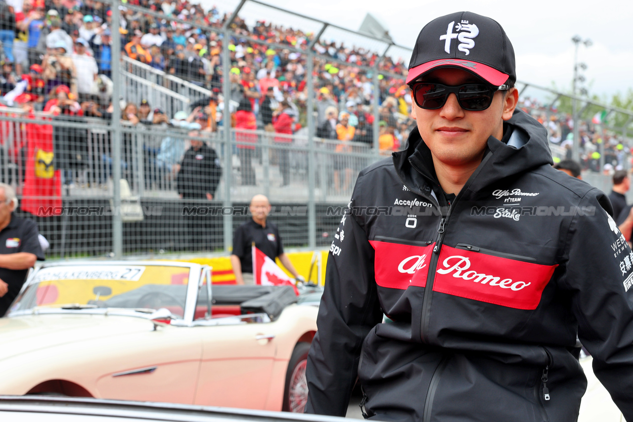 GP CANADA, Zhou Guanyu (CHN) Alfa Romeo F1 Team on the drivers' parade.

18.06.2023. Formula 1 World Championship, Rd 9, Canadian Grand Prix, Montreal, Canada, Gara Day.

- www.xpbimages.com, EMail: requests@xpbimages.com © Copyright: Batchelor / XPB Images