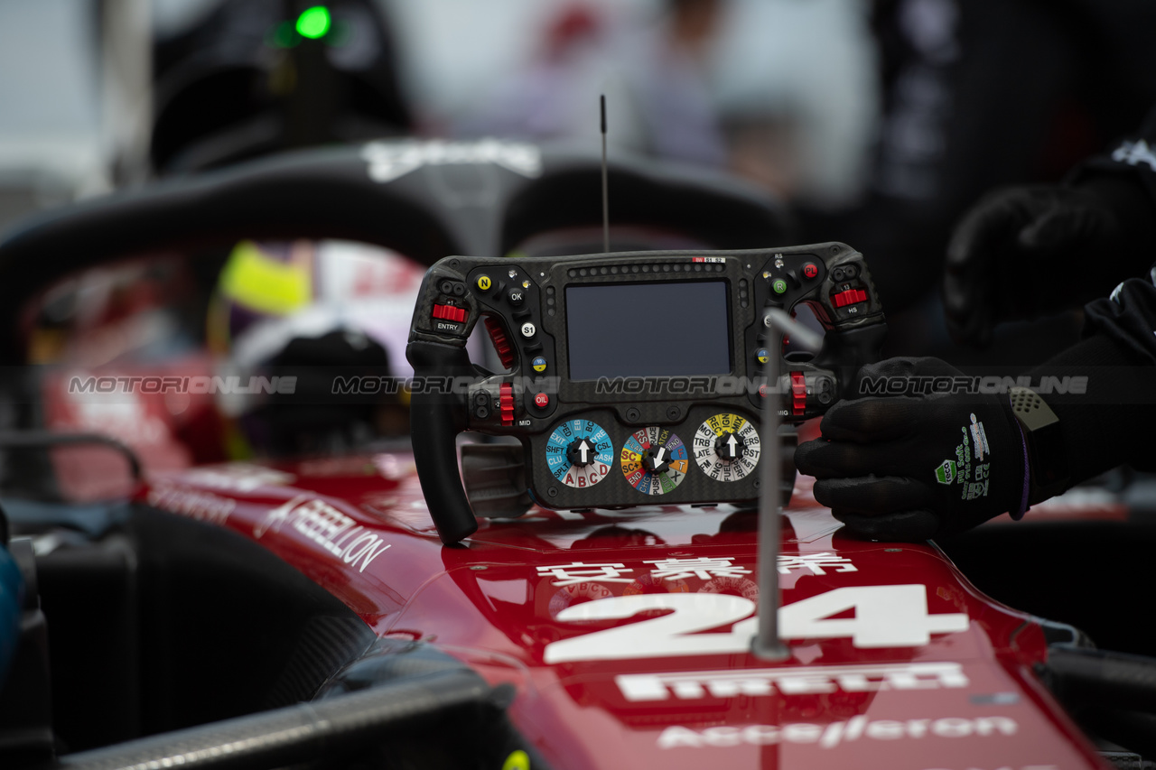GP CANADA, Zhou Guanyu (CHN) Alfa Romeo F1 Team C43 - steering wheel - on the grid.

18.06.2023. Formula 1 World Championship, Rd 9, Canadian Grand Prix, Montreal, Canada, Gara Day.

- www.xpbimages.com, EMail: requests@xpbimages.com © Copyright: Price / XPB Images