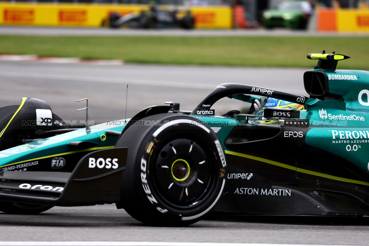 GP CANADA, Fernando Alonso (ESP) Aston Martin F1 Team AMR23 celebrates his second position at the end of the race.

18.06.2023. Formula 1 World Championship, Rd 9, Canadian Grand Prix, Montreal, Canada, Gara Day.

 - www.xpbimages.com, EMail: requests@xpbimages.com © Copyright: Coates / XPB Images