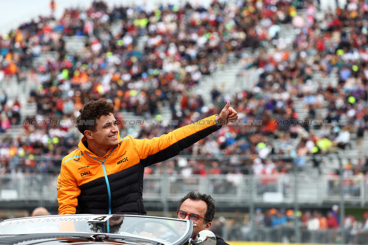 GP CANADA, Lando Norris (GBR) McLaren on the drivers' parade.

18.06.2023. Formula 1 World Championship, Rd 9, Canadian Grand Prix, Montreal, Canada, Gara Day.

 - www.xpbimages.com, EMail: requests@xpbimages.com © Copyright: Coates / XPB Images