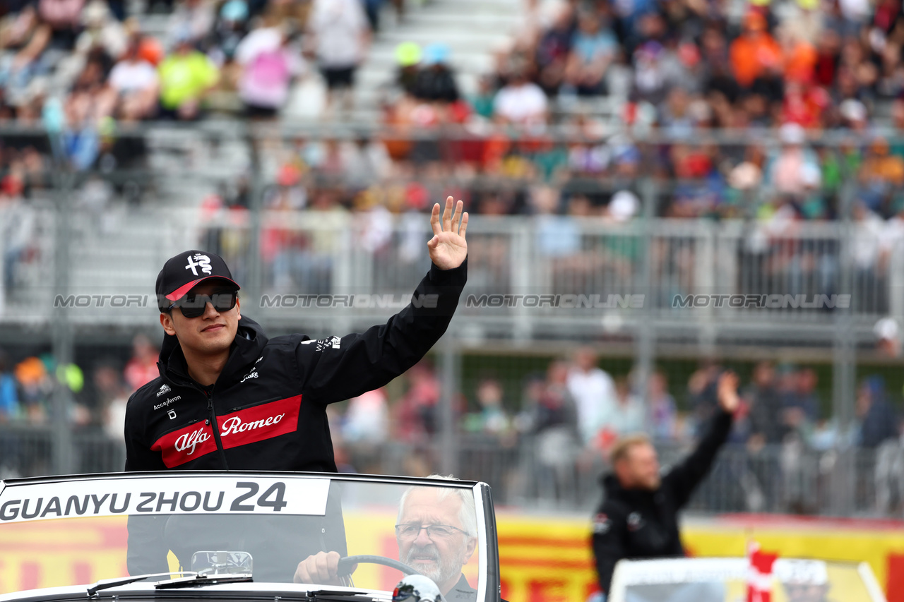 GP CANADA, Zhou Guanyu (CHN) Alfa Romeo F1 Team on the drivers' parade.

18.06.2023. Formula 1 World Championship, Rd 9, Canadian Grand Prix, Montreal, Canada, Gara Day.

 - www.xpbimages.com, EMail: requests@xpbimages.com © Copyright: Coates / XPB Images