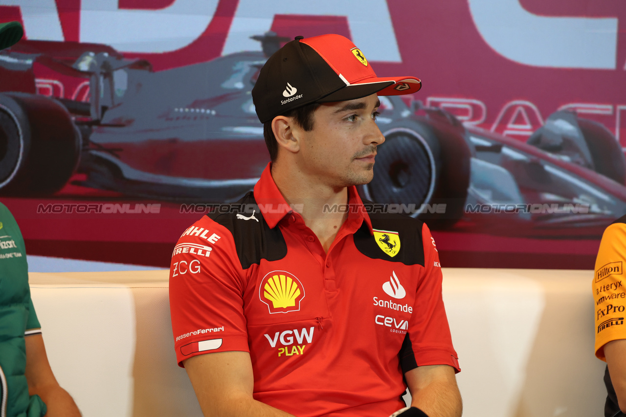 GP CANADA, Charles Leclerc (MON) Ferrari in the FIA Press Conference.

15.06.2023. Formula 1 World Championship, Rd 9, Canadian Grand Prix, Montreal, Canada, Preparation Day.

- www.xpbimages.com, EMail: requests@xpbimages.com © Copyright: Bearne / XPB Images