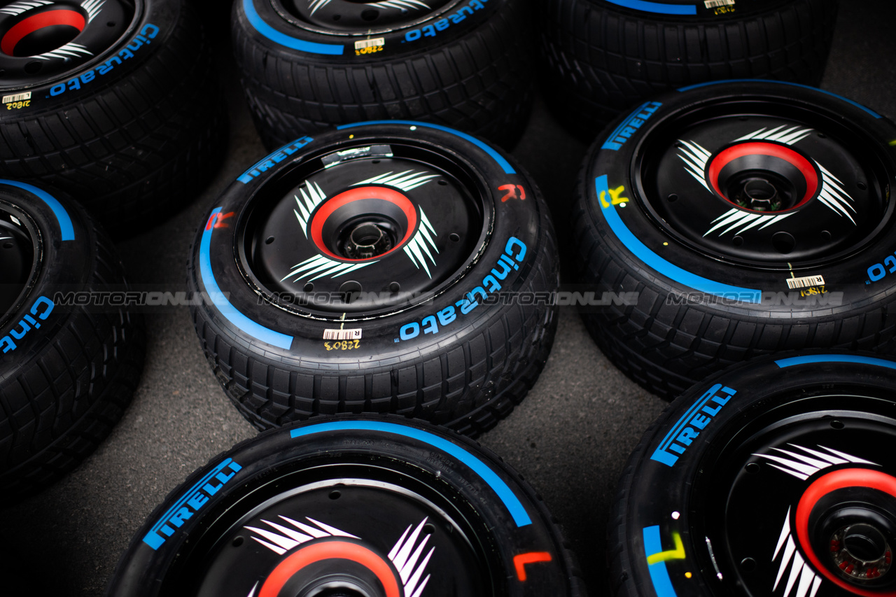 GP CANADA, Wet Pirelli tyres.

15.06.2023. Formula 1 World Championship, Rd 9, Canadian Grand Prix, Montreal, Canada, Preparation Day.

- www.xpbimages.com, EMail: requests@xpbimages.com © Copyright: Price / XPB Images