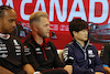 GP CANADA, (L to R): Lewis Hamilton (GBR) Mercedes AMG F1; Kevin Magnussen (DEN) Haas F1 Team; e Yuki Tsunoda (JPN) AlphaTauri, in the FIA Press Conference.
15.06.2023. Formula 1 World Championship, Rd 9, Canadian Grand Prix, Montreal, Canada, Preparation Day.
- www.xpbimages.com, EMail: requests@xpbimages.com © Copyright: Bearne / XPB Images
