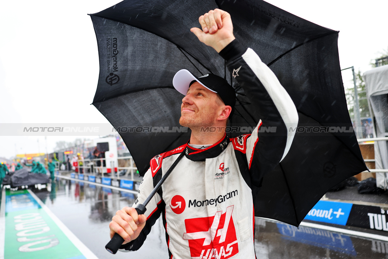 GP CANADA, Nico Hulkenberg (GER) Haas F1 Team celebrates his second position in qualifying.

17.06.2023. Formula 1 World Championship, Rd 9, Canadian Grand Prix, Montreal, Canada, Qualifiche Day.

- www.xpbimages.com, EMail: requests@xpbimages.com © Copyright: Batchelor / XPB Images