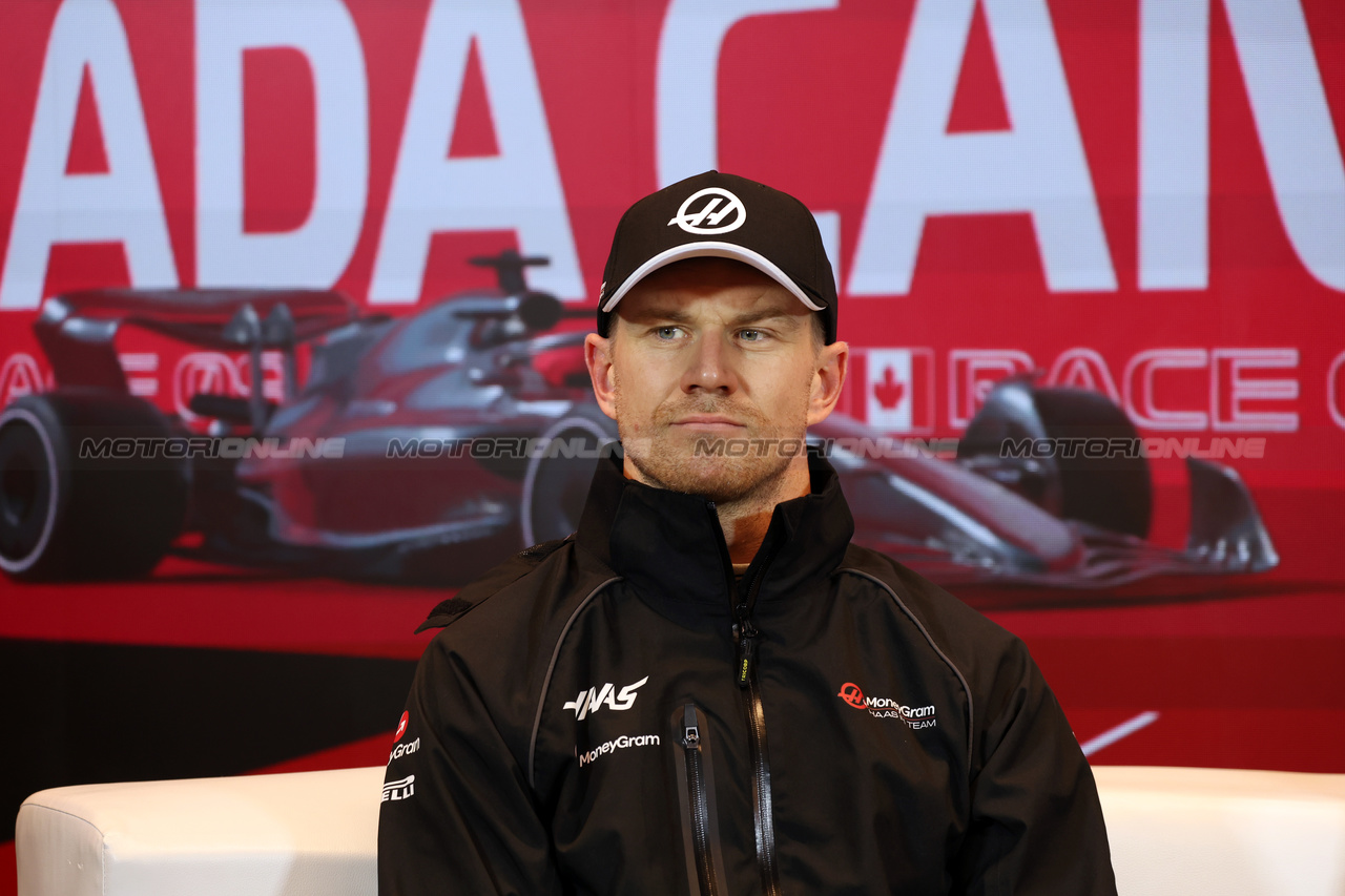 GP CANADA, Nico Hulkenberg (GER) Haas F1 Team in the post qualifying FIA Press Conference.

17.06.2023. Formula 1 World Championship, Rd 9, Canadian Grand Prix, Montreal, Canada, Qualifiche Day.

- www.xpbimages.com, EMail: requests@xpbimages.com © Copyright: Bearne / XPB Images