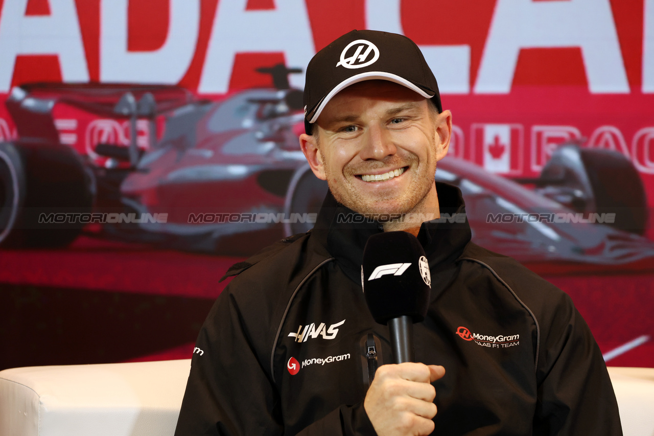 GP CANADA, Nico Hulkenberg (GER) Haas F1 Team in the post qualifying FIA Press Conference.

17.06.2023. Formula 1 World Championship, Rd 9, Canadian Grand Prix, Montreal, Canada, Qualifiche Day.

- www.xpbimages.com, EMail: requests@xpbimages.com © Copyright: Bearne / XPB Images