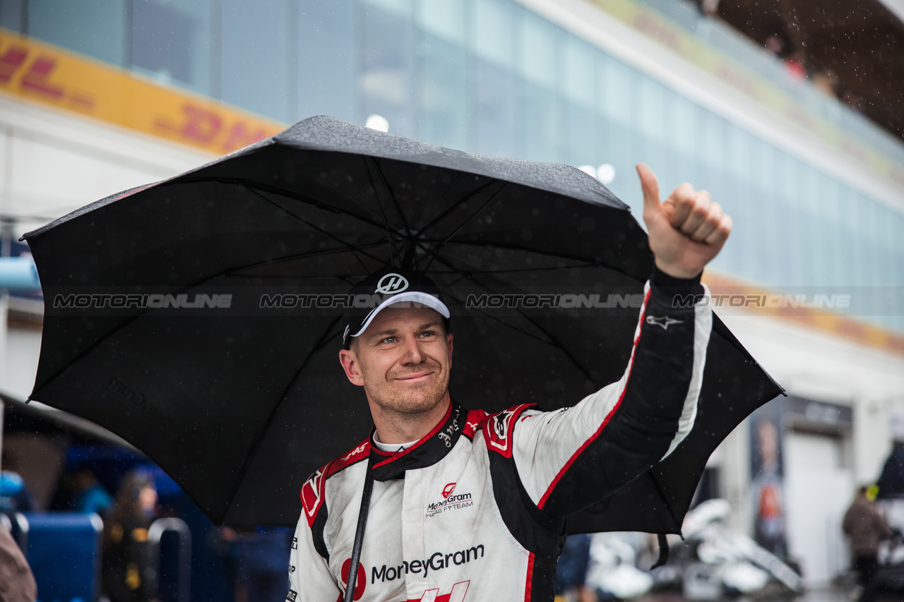 GP CANADA, Nico Hulkenberg (GER) Haas F1 Team celebrates his second position in qualifying.

17.06.2023. Formula 1 World Championship, Rd 9, Canadian Grand Prix, Montreal, Canada, Qualifiche Day.

- www.xpbimages.com, EMail: requests@xpbimages.com © Copyright: Bearne / XPB Images