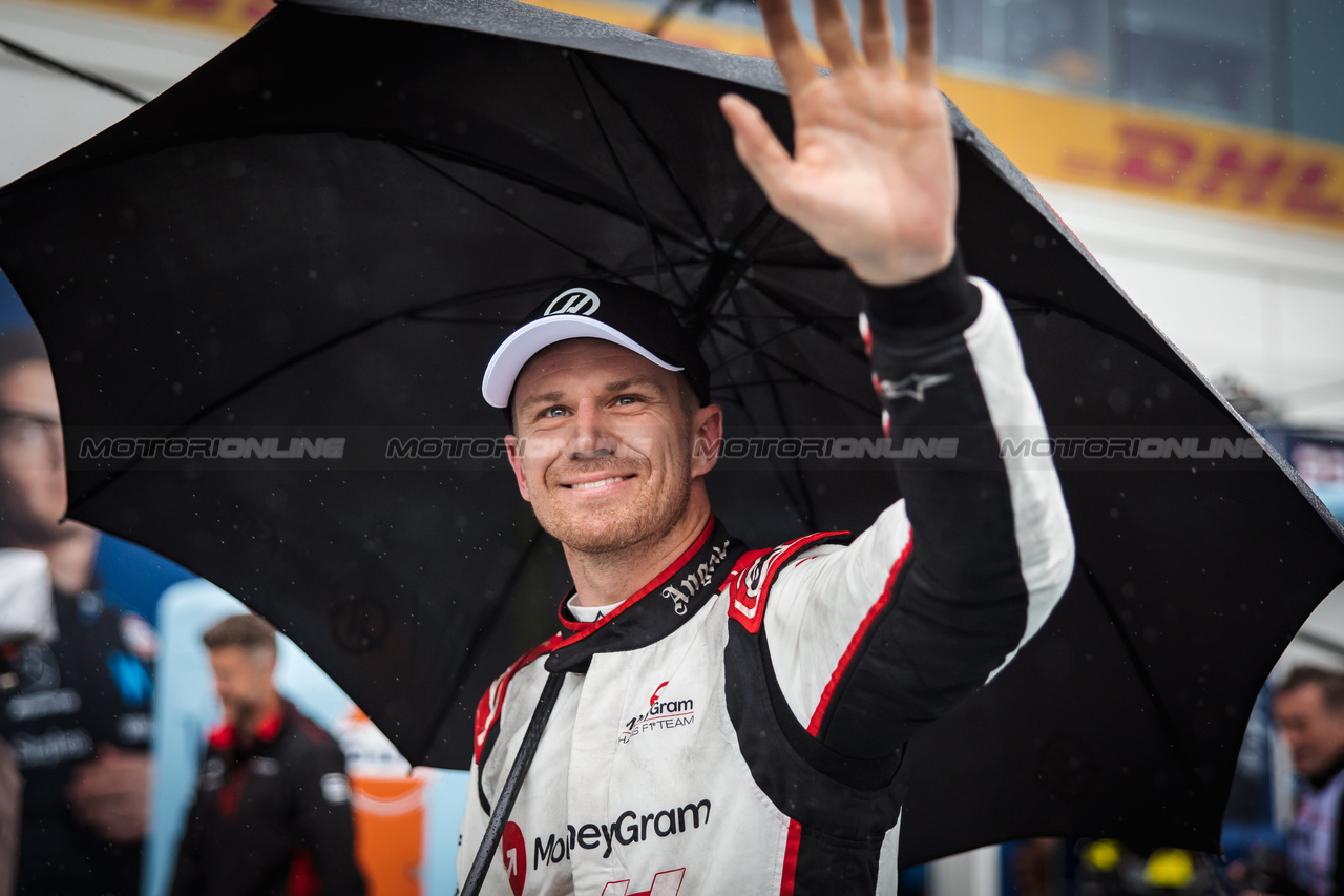 GP CANADA, Nico Hulkenberg (GER) Haas F1 Team celebrates his second position in qualifying.

17.06.2023. Formula 1 World Championship, Rd 9, Canadian Grand Prix, Montreal, Canada, Qualifiche Day.

- www.xpbimages.com, EMail: requests@xpbimages.com © Copyright: Bearne / XPB Images