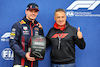 GP CANADA, (L to R): Max Verstappen (NLD) Red Bull Racing receives the Pirelli Pole Position Award from Jean Alesi (FRA).
17.06.2023. Formula 1 World Championship, Rd 9, Canadian Grand Prix, Montreal, Canada, Qualifiche Day.
- www.xpbimages.com, EMail: requests@xpbimages.com © Copyright: Batchelor / XPB Images