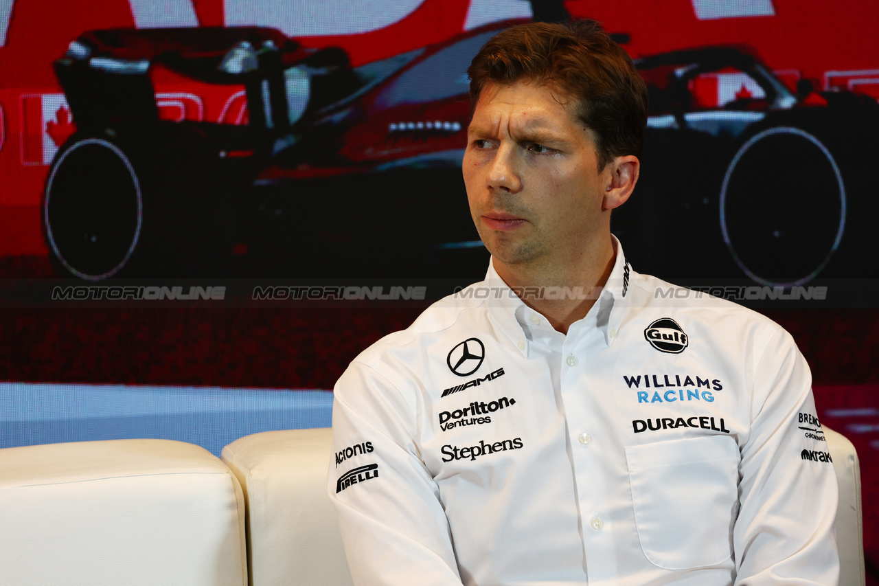 GP CANADA, James Vowles (GBR) Williams Racing Team Principal in the FIA Press Conference.

16.06.2023. Formula 1 World Championship, Rd 9, Canadian Grand Prix, Montreal, Canada, Practice Day.

- www.xpbimages.com, EMail: requests@xpbimages.com © Copyright: Batchelor / XPB Images
