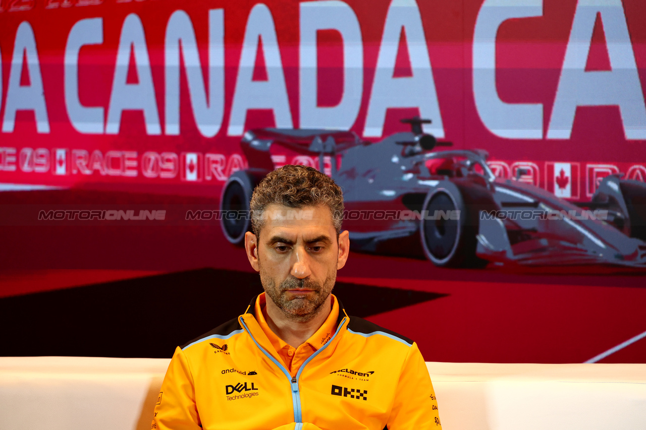 GP CANADA, Andrea Stella (ITA) McLaren Team Principal in the FIA Press Conference.

16.06.2023. Formula 1 World Championship, Rd 9, Canadian Grand Prix, Montreal, Canada, Practice Day.

- www.xpbimages.com, EMail: requests@xpbimages.com © Copyright: Batchelor / XPB Images