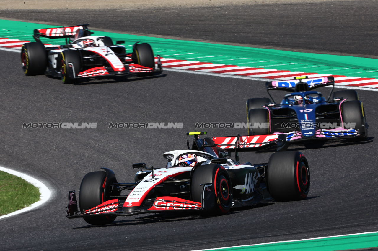 GP GIAPPONE, Nico Hulkenberg (GER) Haas VF-23.

24.09.2023. Formula 1 World Championship, Rd 17, Japanese Grand Prix, Suzuka, Japan, Gara Day.

- www.xpbimages.com, EMail: requests@xpbimages.com © Copyright: Charniaux / XPB Images