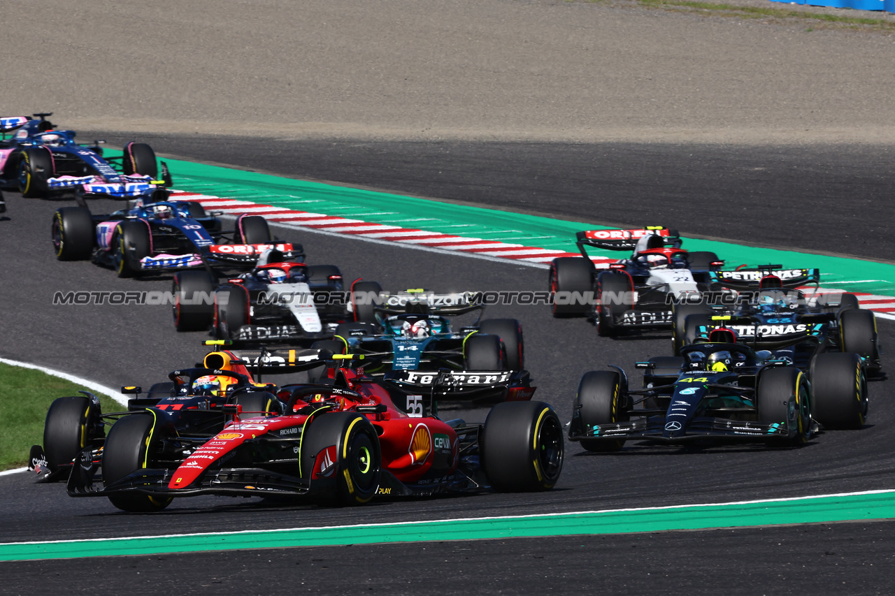 GP GIAPPONE, Carlos Sainz Jr (ESP) Ferrari SF-23 at the partenza of the race.

24.09.2023. Formula 1 World Championship, Rd 17, Japanese Grand Prix, Suzuka, Japan, Gara Day.

- www.xpbimages.com, EMail: requests@xpbimages.com © Copyright: Charniaux / XPB Images