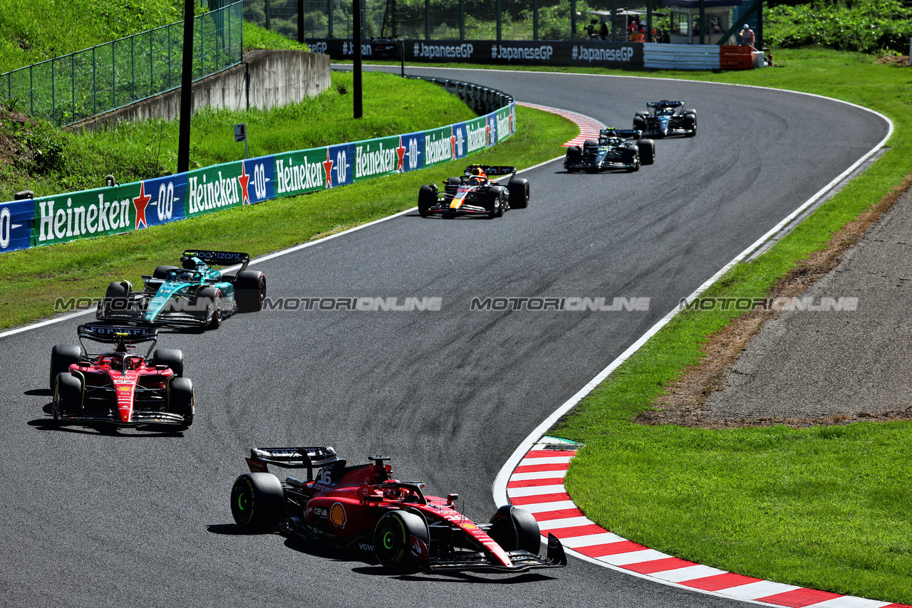 GP GIAPPONE, Charles Leclerc (MON) Ferrari SF-23.

24.09.2023. Formula 1 World Championship, Rd 17, Japanese Grand Prix, Suzuka, Japan, Gara Day.

 - www.xpbimages.com, EMail: requests@xpbimages.com © Copyright: Coates / XPB Images