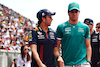 GP GIAPPONE, (L to R): Sergio Perez (MEX) Red Bull Racing with Lance Stroll (CDN) Aston Martin F1 Team on the drivers' parade.
24.09.2023. Formula 1 World Championship, Rd 17, Japanese Grand Prix, Suzuka, Japan, Gara Day.
 - www.xpbimages.com, EMail: requests@xpbimages.com © Copyright: Coates / XPB Images