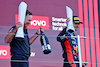GP GIAPPONE, (L to R): Christian Horner (GBR) Red Bull Racing Team Principal celebrates on the podium with vincitore Max Verstappen (NLD) Red Bull Racing.
24.09.2023. Formula 1 World Championship, Rd 17, Japanese Grand Prix, Suzuka, Japan, Gara Day.
 - www.xpbimages.com, EMail: requests@xpbimages.com © Copyright: Coates / XPB Images