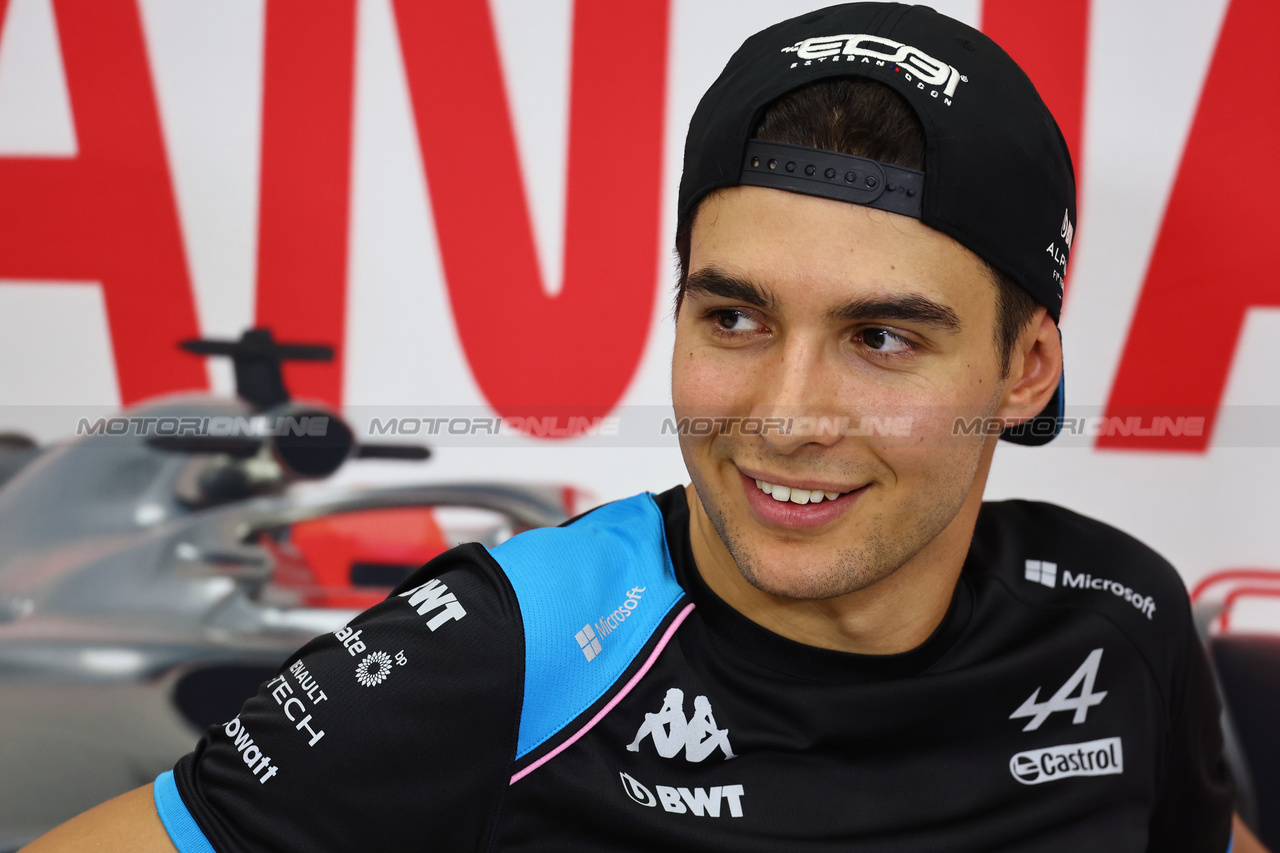 GP GIAPPONE, Esteban Ocon (FRA) Alpine F1 Team in the FIA Press Conference.

21.09.2023. Formula 1 World Championship, Rd 17, Japanese Grand Prix, Suzuka, Japan, Preparation Day.

- www.xpbimages.com, EMail: requests@xpbimages.com © Copyright: Batchelor / XPB Images