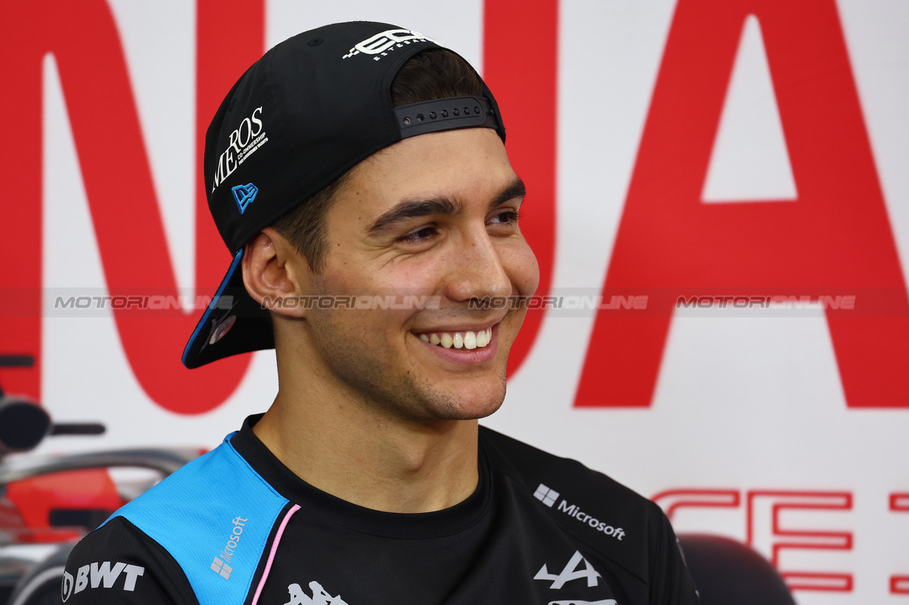 GP GIAPPONE, Esteban Ocon (FRA) Alpine F1 Team in the FIA Press Conference.

21.09.2023. Formula 1 World Championship, Rd 17, Japanese Grand Prix, Suzuka, Japan, Preparation Day.

- www.xpbimages.com, EMail: requests@xpbimages.com © Copyright: Batchelor / XPB Images