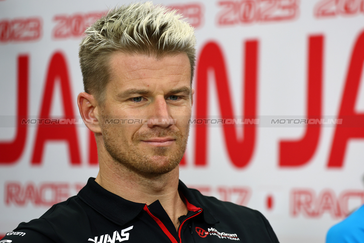 GP GIAPPONE, Nico Hulkenberg (GER) Haas F1 Team in the FIA Press Conference.

21.09.2023. Formula 1 World Championship, Rd 17, Japanese Grand Prix, Suzuka, Japan, Preparation Day.

- www.xpbimages.com, EMail: requests@xpbimages.com © Copyright: Batchelor / XPB Images