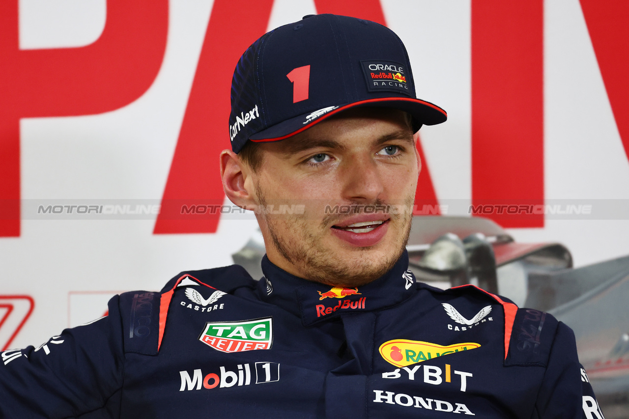 GP GIAPPONE, Max Verstappen (NLD) Red Bull Racing in the FIA Press Conference.

23.09.2023. Formula 1 World Championship, Rd 17, Japanese Grand Prix, Suzuka, Japan, Qualifiche Day.

- www.xpbimages.com, EMail: requests@xpbimages.com © Copyright: Batchelor / XPB Images