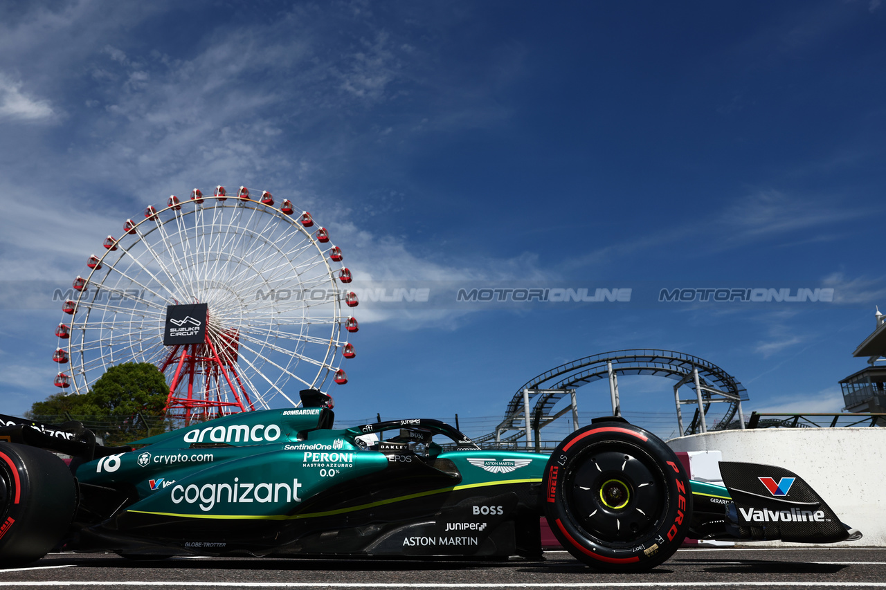 GP GIAPPONE, Lance Stroll (CDN) Aston Martin F1 Team AMR23.

23.09.2023. Formula 1 World Championship, Rd 17, Japanese Grand Prix, Suzuka, Japan, Qualifiche Day.

- www.xpbimages.com, EMail: requests@xpbimages.com © Copyright: Batchelor / XPB Images