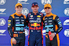 GP GIAPPONE, Qualifiche top three in parc ferme (L to R): Oscar Piastri (AUS) McLaren, second; Max Verstappen (NLD) Red Bull Racing, pole position; Lando Norris (GBR) McLaren, third.
23.09.2023. Formula 1 World Championship, Rd 17, Japanese Grand Prix, Suzuka, Japan, Qualifiche Day.
- www.xpbimages.com, EMail: requests@xpbimages.com © Copyright: Batchelor / XPB Images