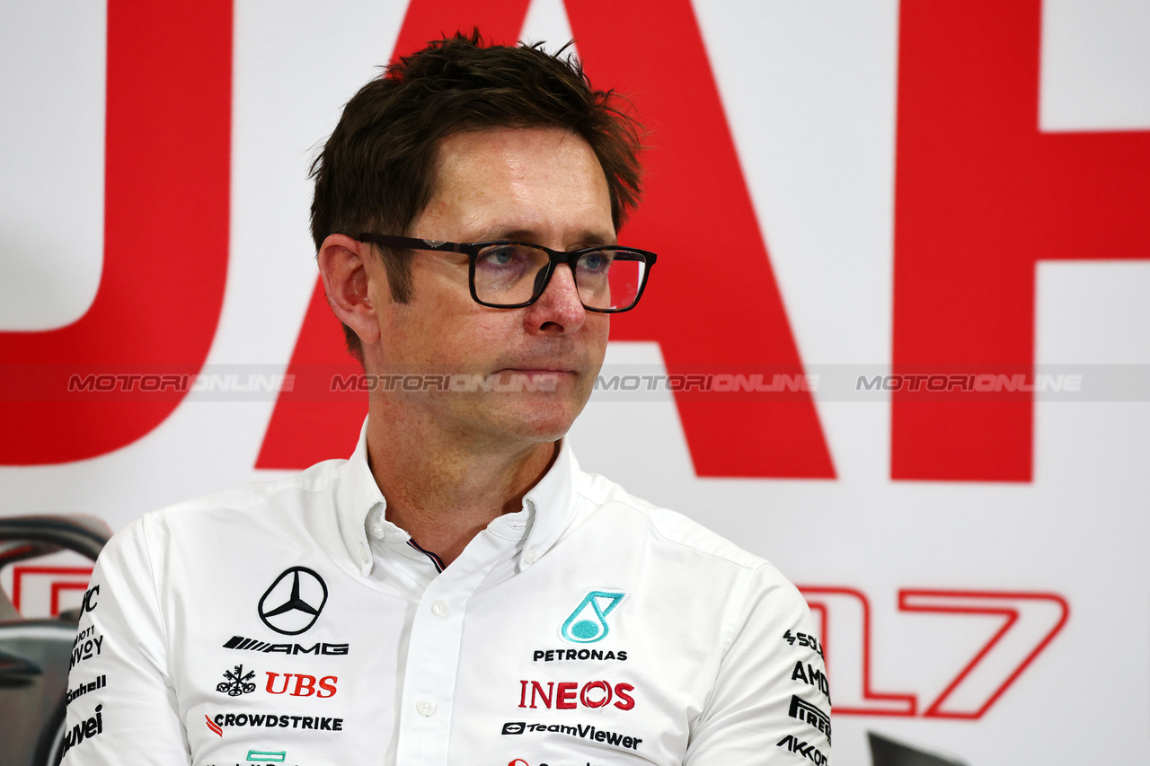 GP GIAPPONE, Andrew Shovlin (GBR) Mercedes AMG F1 Trackside Engineering Director in the FIA Press Conference.

22.09.2023. Formula 1 World Championship, Rd 17, Japanese Grand Prix, Suzuka, Japan, Practice Day.

- www.xpbimages.com, EMail: requests@xpbimages.com © Copyright: Batchelor / XPB Images