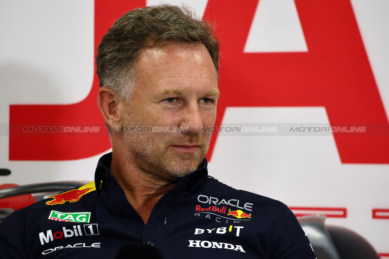 GP GIAPPONE, Christian Horner (GBR) Red Bull Racing Team Principal in the FIA Press Conference.

22.09.2023. Formula 1 World Championship, Rd 17, Japanese Grand Prix, Suzuka, Japan, Practice Day.

- www.xpbimages.com, EMail: requests@xpbimages.com © Copyright: Batchelor / XPB Images