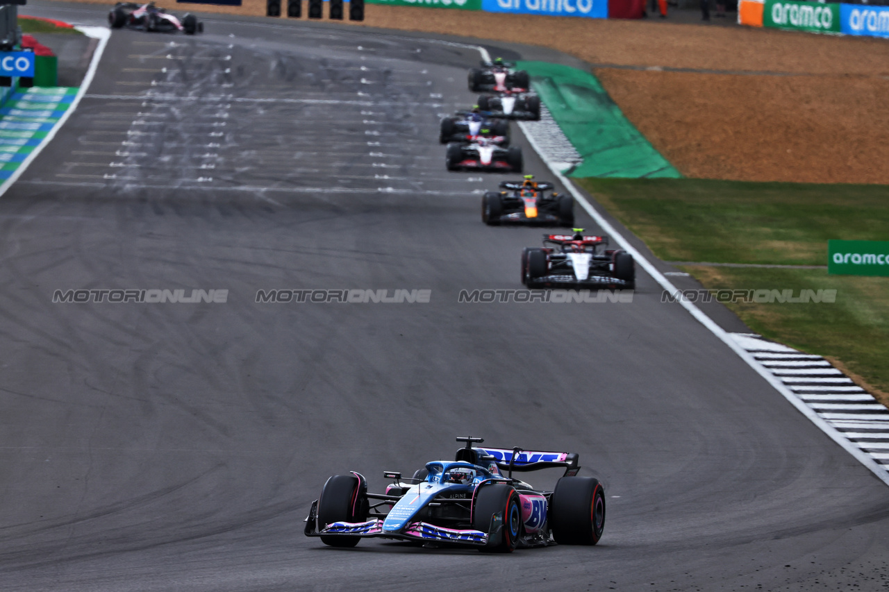 GP GRAN BRETAGNA, Esteban Ocon (FRA) Alpine F1 Team A523.

09.07.2023. Formula 1 World Championship, Rd 11, British Grand Prix, Silverstone, England, Gara Day.

- www.xpbimages.com, EMail: requests@xpbimages.com © Copyright: Batchelor / XPB Images