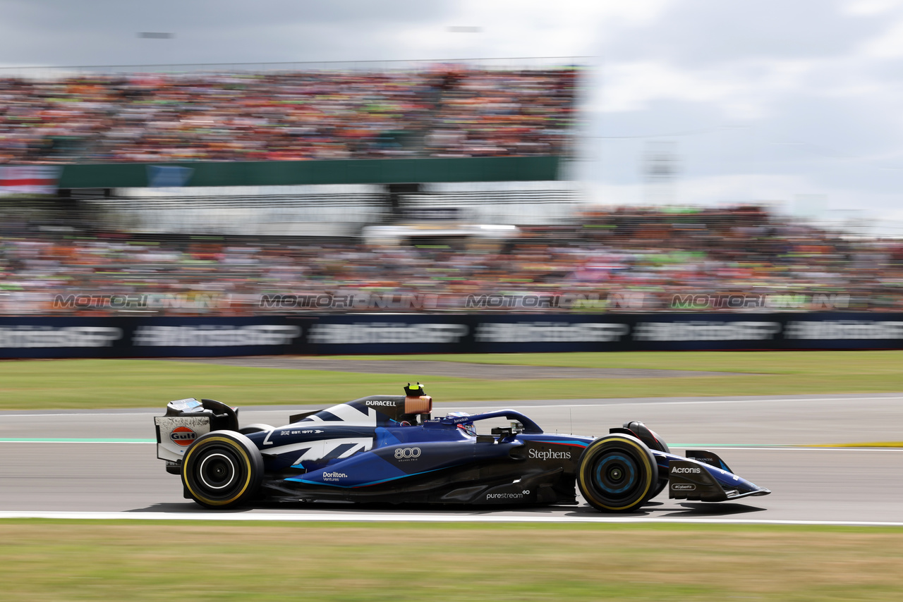 GP GRAN BRETAGNA, Logan Sargeant (USA) Williams Racing FW45.

09.07.2023. Formula 1 World Championship, Rd 11, British Grand Prix, Silverstone, England, Gara Day.

 - www.xpbimages.com, EMail: requests@xpbimages.com © Copyright: Rew / XPB Images