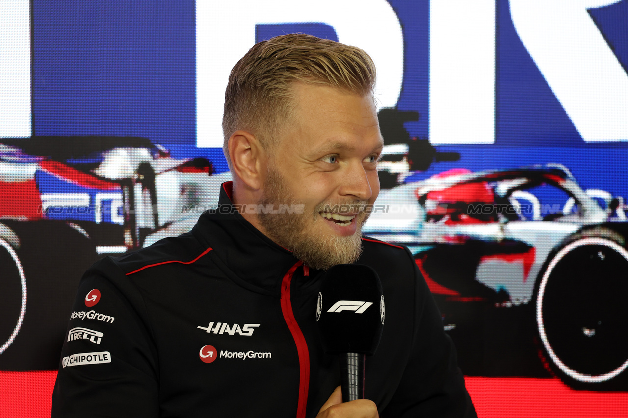 GP GRAN BRETAGNA, Kevin Magnussen (DEN) Haas F1 Team in the FIA Press Conference.

06.07.2023. Formula 1 World Championship, Rd 11, British Grand Prix, Silverstone, England, Preparation Day.

- www.xpbimages.com, EMail: requests@xpbimages.com © Copyright: Bearne / XPB Images