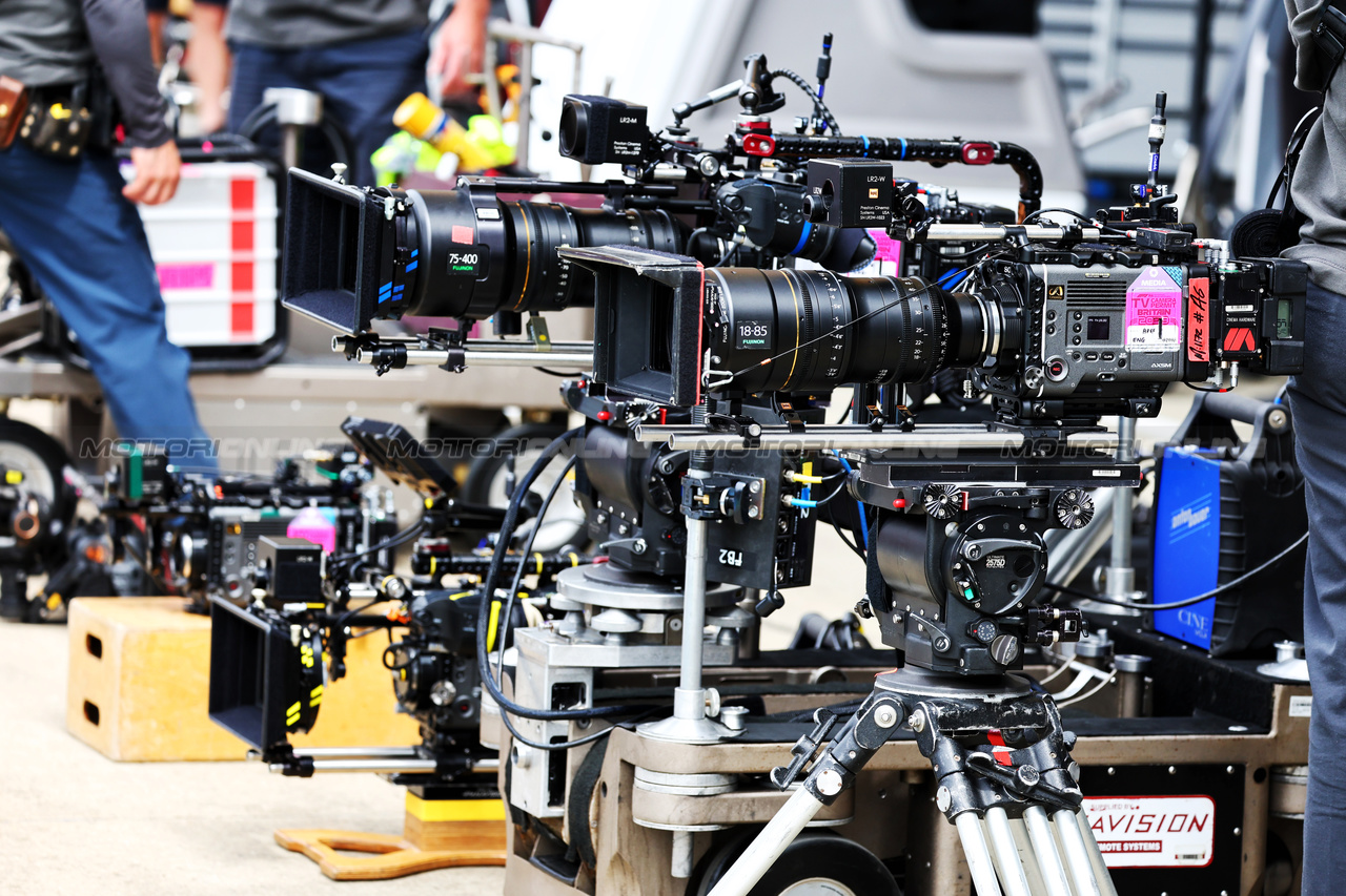 GP GRAN BRETAGNA, Some of the equipment being used for the forthcoming Apple movie.

06.07.2023. Formula 1 World Championship, Rd 11, British Grand Prix, Silverstone, England, Preparation Day.

- www.xpbimages.com, EMail: requests@xpbimages.com © Copyright: Batchelor / XPB Images