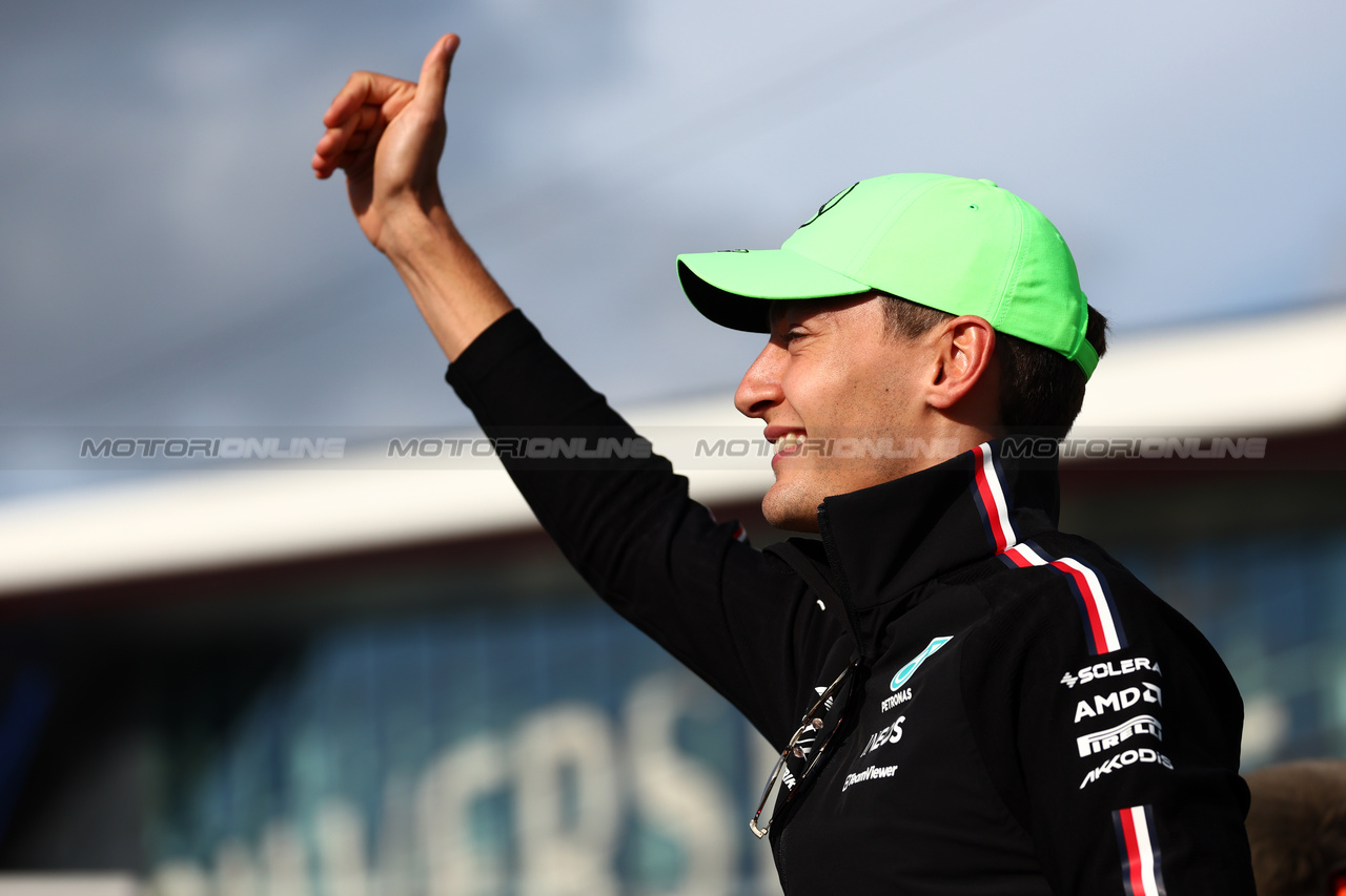 GP GRAN BRETAGNA, George Russell (GBR) Mercedes AMG F1.

06.07.2023. Formula 1 World Championship, Rd 11, British Grand Prix, Silverstone, England, Preparation Day.

 - www.xpbimages.com, EMail: requests@xpbimages.com © Copyright: Coates / XPB Images