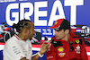 GP GRAN BRETAGNA, (L to R): Lewis Hamilton (GBR) Mercedes AMG F1 with Charles Leclerc (MON) Ferrari in the FIA Press Conference.
06.07.2023. Formula 1 World Championship, Rd 11, British Grand Prix, Silverstone, England, Preparation Day.
- www.xpbimages.com, EMail: requests@xpbimages.com © Copyright: Bearne / XPB Images