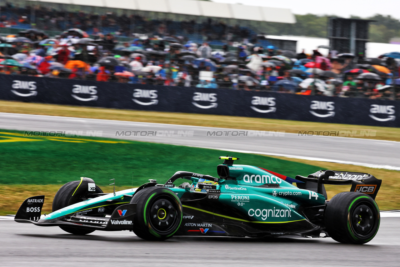 GP GRAN BRETAGNA, Fernando Alonso (ESP) Aston Martin F1 Team AMR23.

08.07.2023. Formula 1 World Championship, Rd 11, British Grand Prix, Silverstone, England, Qualifiche Day.

- www.xpbimages.com, EMail: requests@xpbimages.com © Copyright: Batchelor / XPB Images