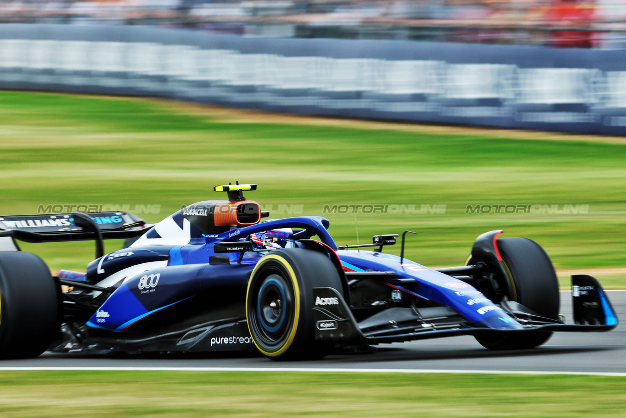 GP GRAN BRETAGNA, Logan Sargeant (USA) Williams Racing FW45.

08.07.2023. Formula 1 World Championship, Rd 11, British Grand Prix, Silverstone, England, Qualifiche Day.

 - www.xpbimages.com, EMail: requests@xpbimages.com © Copyright: Rew / XPB Images