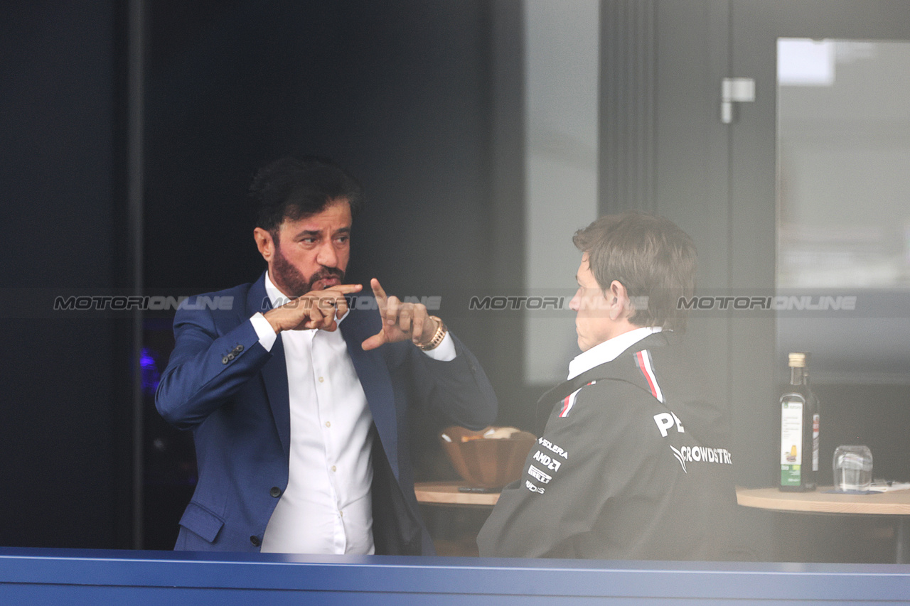 GP GRAN BRETAGNA, (L to R): Mohammed Bin Sulayem (UAE) FIA President with Toto Wolff (GER) Mercedes AMG F1 Shareholder e Executive Director.

08.07.2023. Formula 1 World Championship, Rd 11, British Grand Prix, Silverstone, England, Qualifiche Day.

- www.xpbimages.com, EMail: requests@xpbimages.com © Copyright: Staley / XPB Images