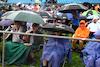 GP GRAN BRETAGNA, Circuit Atmosfera - fans in the rain.
08.07.2023. Formula 1 World Championship, Rd 11, British Grand Prix, Silverstone, England, Qualifiche Day.
 - www.xpbimages.com, EMail: requests@xpbimages.com © Copyright: Coates / XPB Images