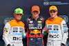 GP GRAN BRETAGNA, Top three in qualifying parc ferme (L to R): Lando Norris (GBR) McLaren, second; Max Verstappen (NLD) Red Bull Racing, pole position; Oscar Piastri (AUS) McLaren, third.
08.07.2023. Formula 1 World Championship, Rd 11, British Grand Prix, Silverstone, England, Qualifiche Day.
- www.xpbimages.com, EMail: requests@xpbimages.com © Copyright: Batchelor / XPB Images