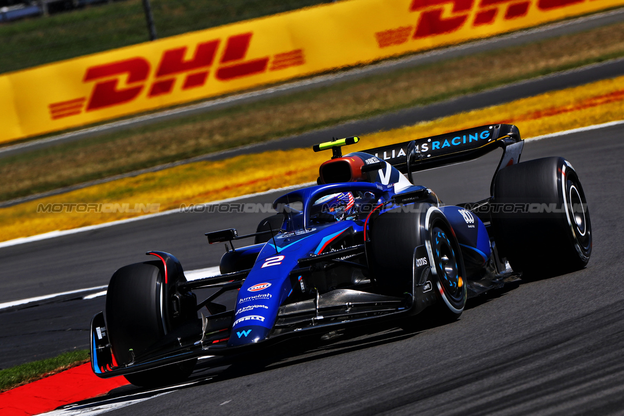 GP GRAN BRETAGNA, Logan Sargeant (USA) Williams Racing FW45.

07.07.2023. Formula 1 World Championship, Rd 11, British Grand Prix, Silverstone, England, Practice Day.

- www.xpbimages.com, EMail: requests@xpbimages.com © Copyright: Moy / XPB Images