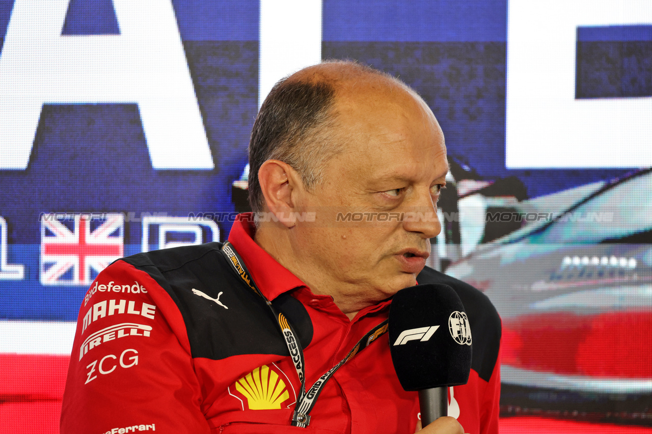GP GRAN BRETAGNA, Frederic Vasseur (FRA) Ferrari Team Principal in the FIA Press Conference.

07.07.2023. Formula 1 World Championship, Rd 11, British Grand Prix, Silverstone, England, Practice Day.

- www.xpbimages.com, EMail: requests@xpbimages.com © Copyright: Bearne / XPB Images