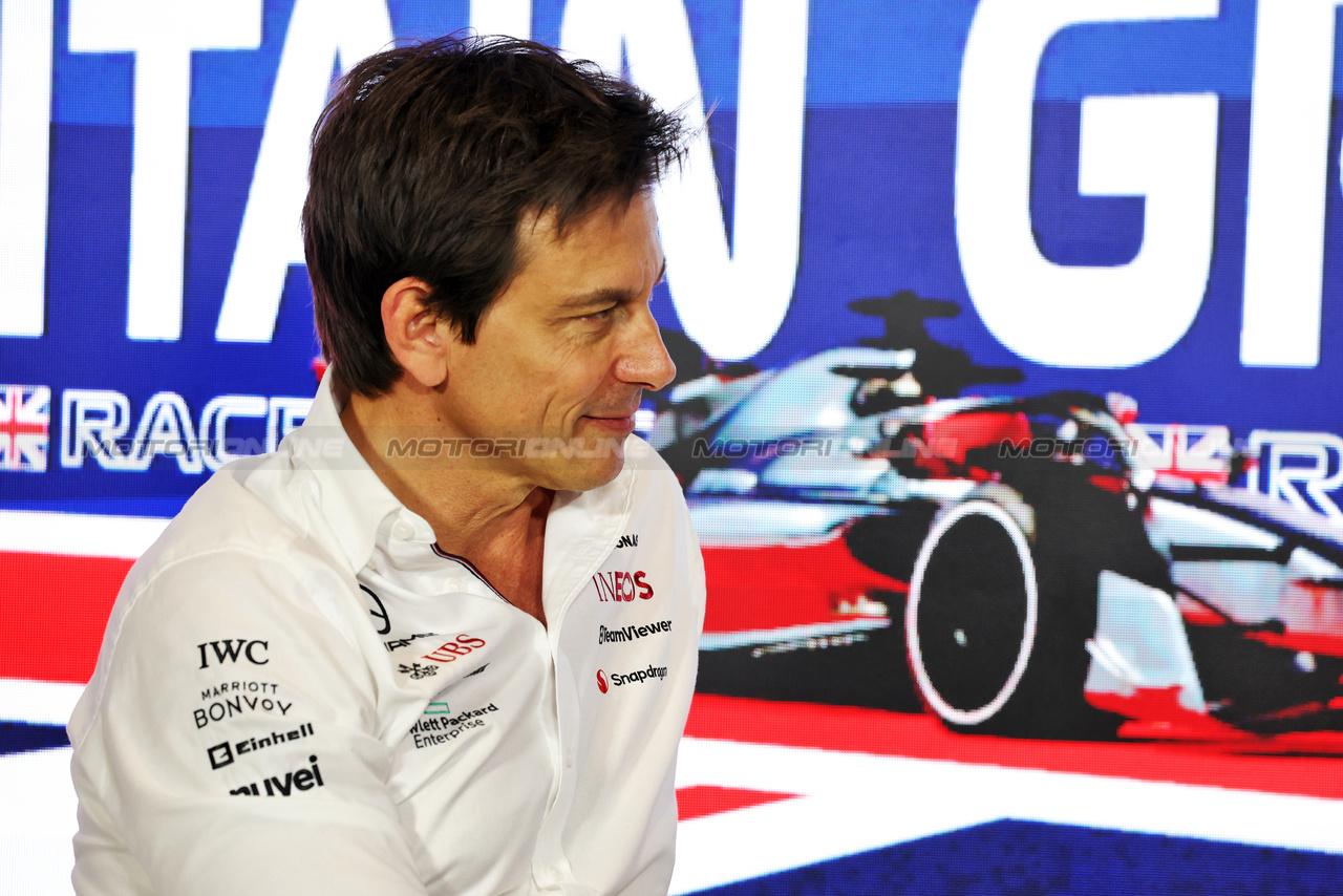GP GRAN BRETAGNA, Toto Wolff (GER) Mercedes AMG F1 Shareholder e Executive Director in the FIA Press Conference.

07.07.2023. Formula 1 World Championship, Rd 11, British Grand Prix, Silverstone, England, Practice Day.

- www.xpbimages.com, EMail: requests@xpbimages.com © Copyright: Bearne / XPB Images