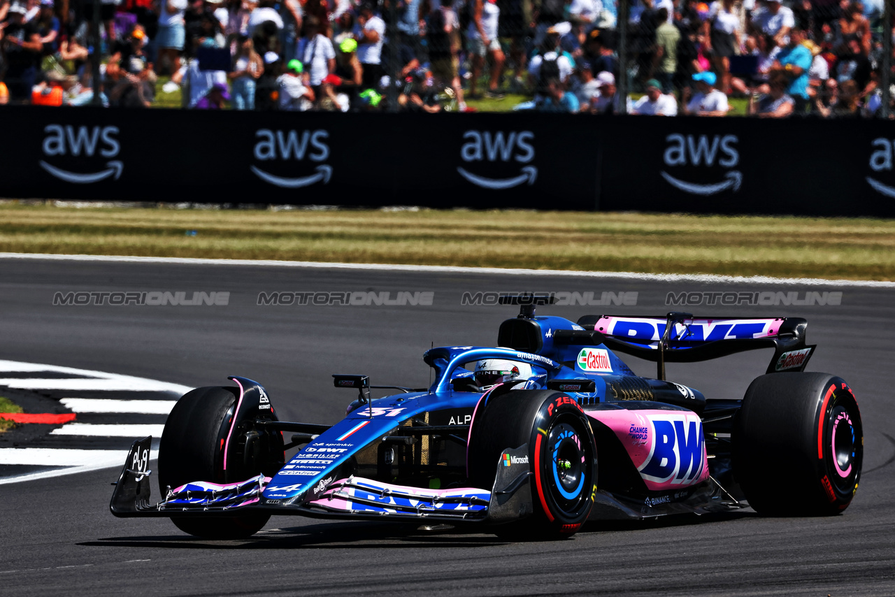 GP GRAN BRETAGNA, Esteban Ocon (FRA) Alpine F1 Team A523.

07.07.2023. Formula 1 World Championship, Rd 11, British Grand Prix, Silverstone, England, Practice Day.

 - www.xpbimages.com, EMail: requests@xpbimages.com © Copyright: Coates / XPB Images