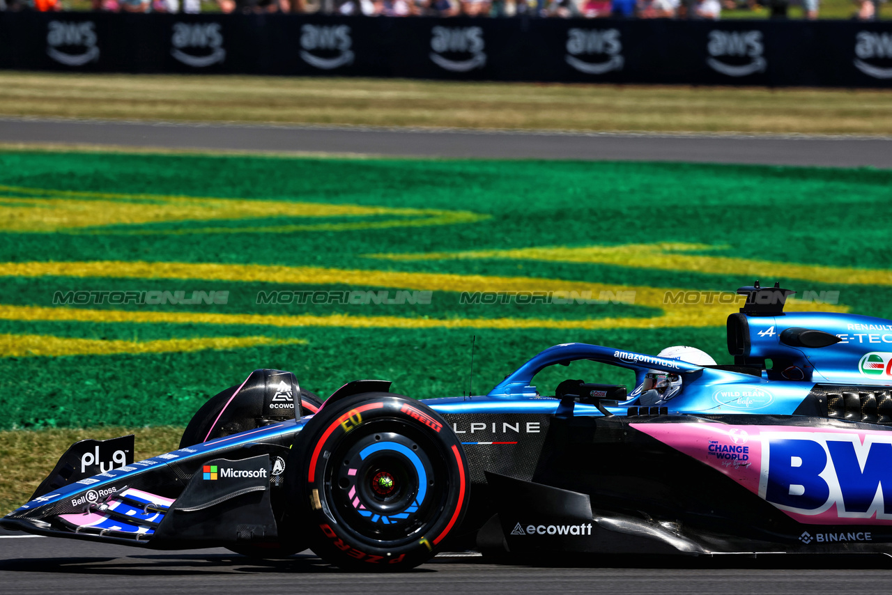 GP GRAN BRETAGNA, Esteban Ocon (FRA) Alpine F1 Team A523.

07.07.2023. Formula 1 World Championship, Rd 11, British Grand Prix, Silverstone, England, Practice Day.

 - www.xpbimages.com, EMail: requests@xpbimages.com © Copyright: Coates / XPB Images