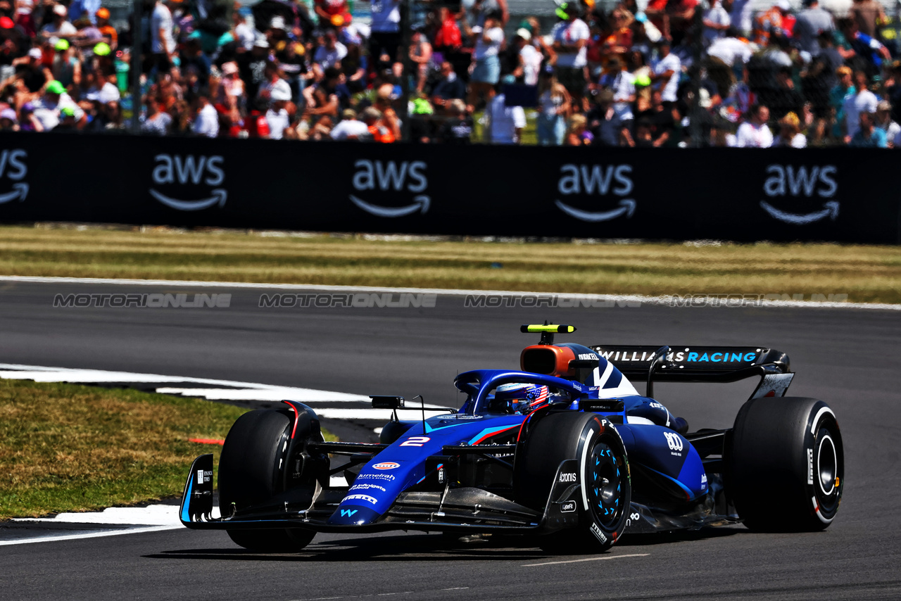 GP GRAN BRETAGNA, Logan Sargeant (USA) Williams Racing FW45.

07.07.2023. Formula 1 World Championship, Rd 11, British Grand Prix, Silverstone, England, Practice Day.

 - www.xpbimages.com, EMail: requests@xpbimages.com © Copyright: Coates / XPB Images