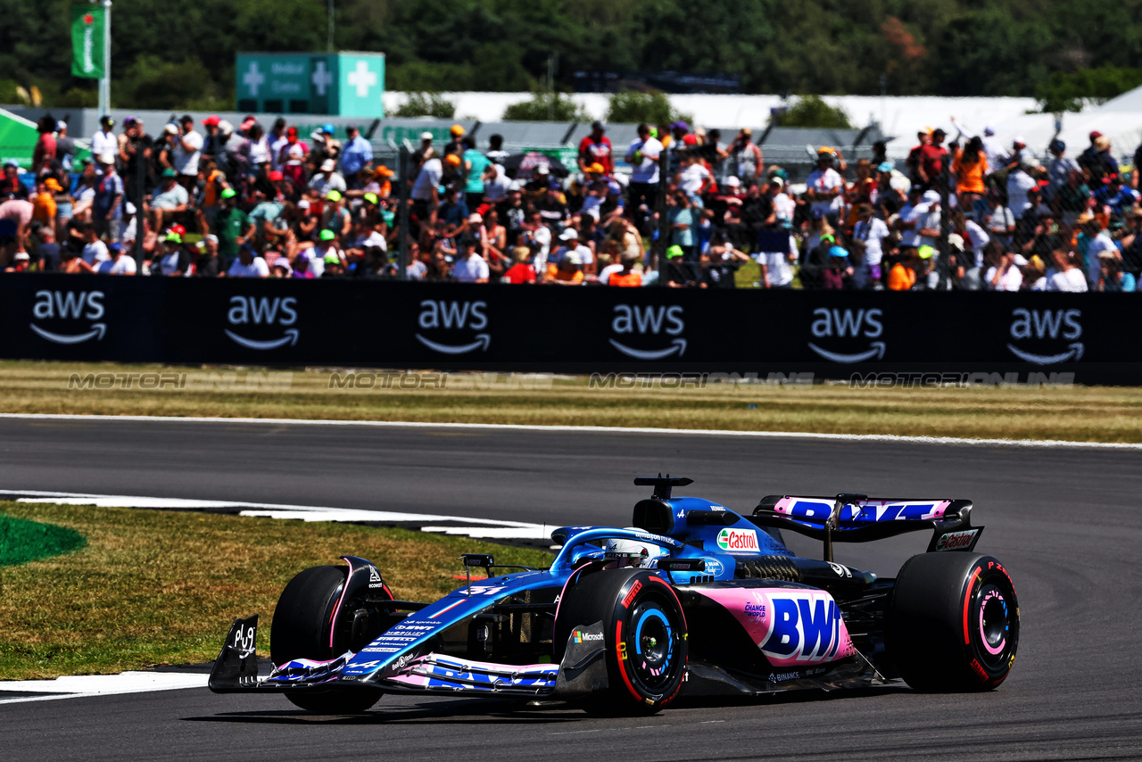 GP GRAN BRETAGNA, Esteban Ocon (FRA) Alpine F1 Team A523.

07.07.2023. Formula 1 World Championship, Rd 11, British Grand Prix, Silverstone, England, Practice Day.

 - www.xpbimages.com, EMail: requests@xpbimages.com © Copyright: Coates / XPB Images